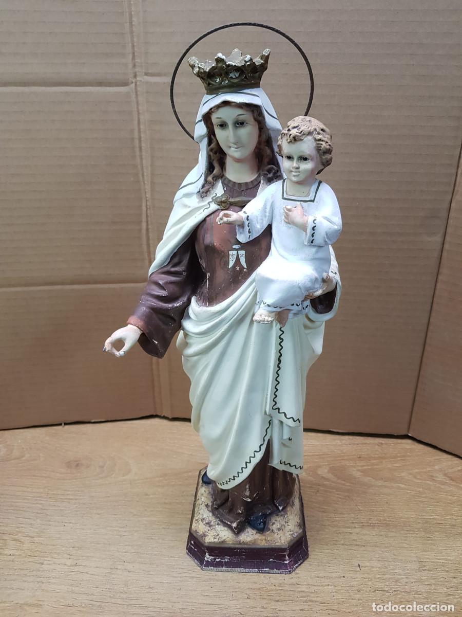 Antig&uuml;edades: ANTIGUA ESTATUA DE LA VIRGEN MARIA-OLOT-SIGLO XIX-OJOS DE CRISTAL