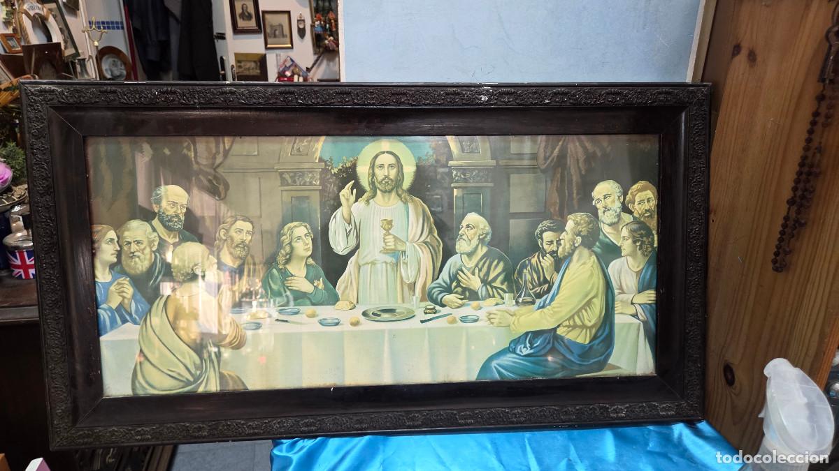 Antig&uuml;edades: cuadro santa cena antiguo