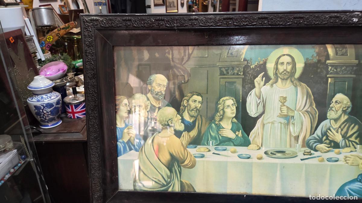 Antig&uuml;edades: cuadro santa cena antiguo - Foto 2