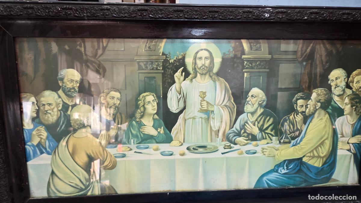 Antig&uuml;edades: cuadro santa cena antiguo - Foto 4