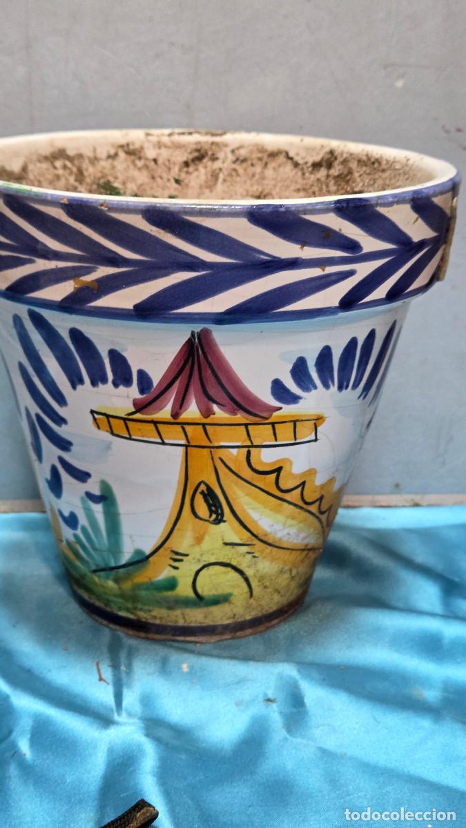 Antig&uuml;edades: maceta antigua de ceramica