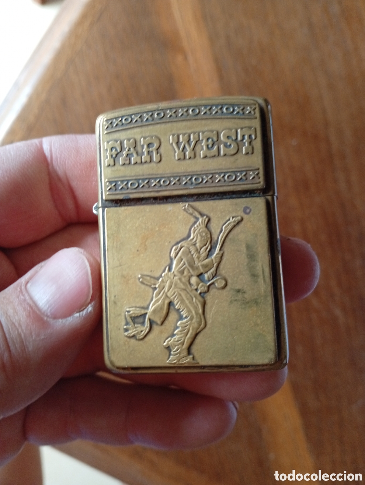 Antig&uuml;edades: Encendedor zippo antiguo far west