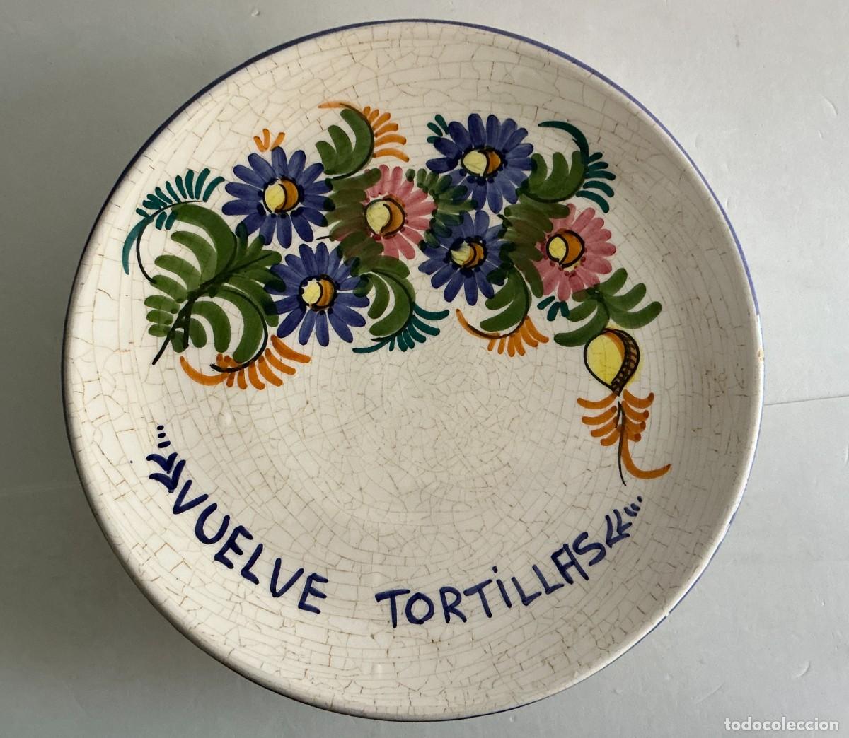 Antig&uuml;edades: Plato Vuelve Tortillas con Peana - Alfarer&iacute;a El Polo (Totana, Murcia) -C.1970-1995