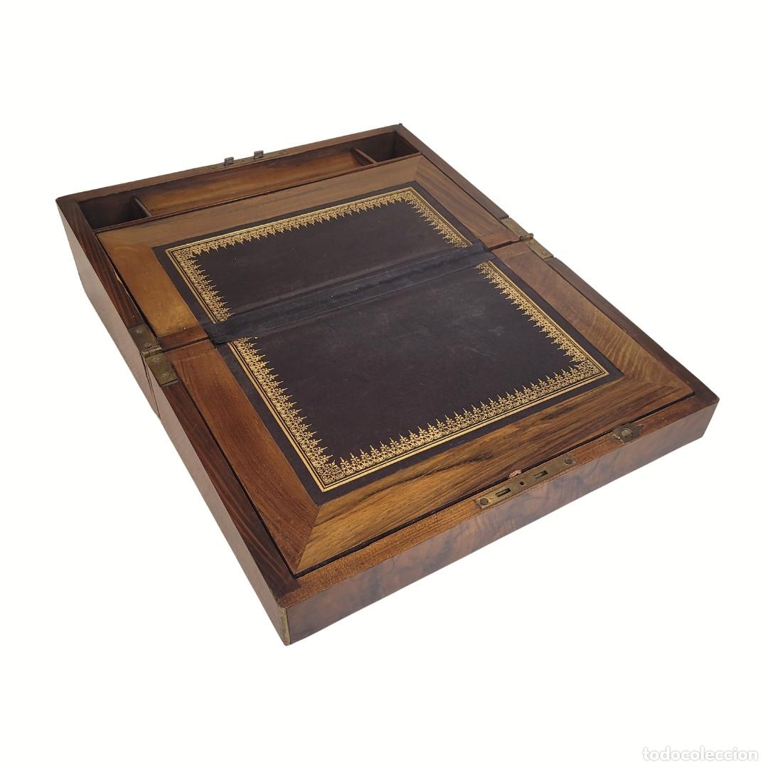 Oggetti Antichi: Escritorio de viaje o de barco, madera de caoba, f. s. XIX &ndash; Inglaterra