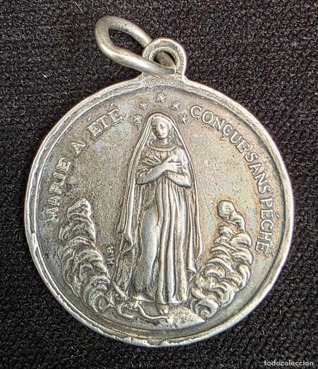 Antig&uuml;edades: Antigua Medalla Religiosa &rdquo;Marie a &eacute;t&eacute; Con&ccedil;ue Sans P&eacute;ch&eacute;&rdquo; &ndash; Cor Meum Jungatur Vobis
