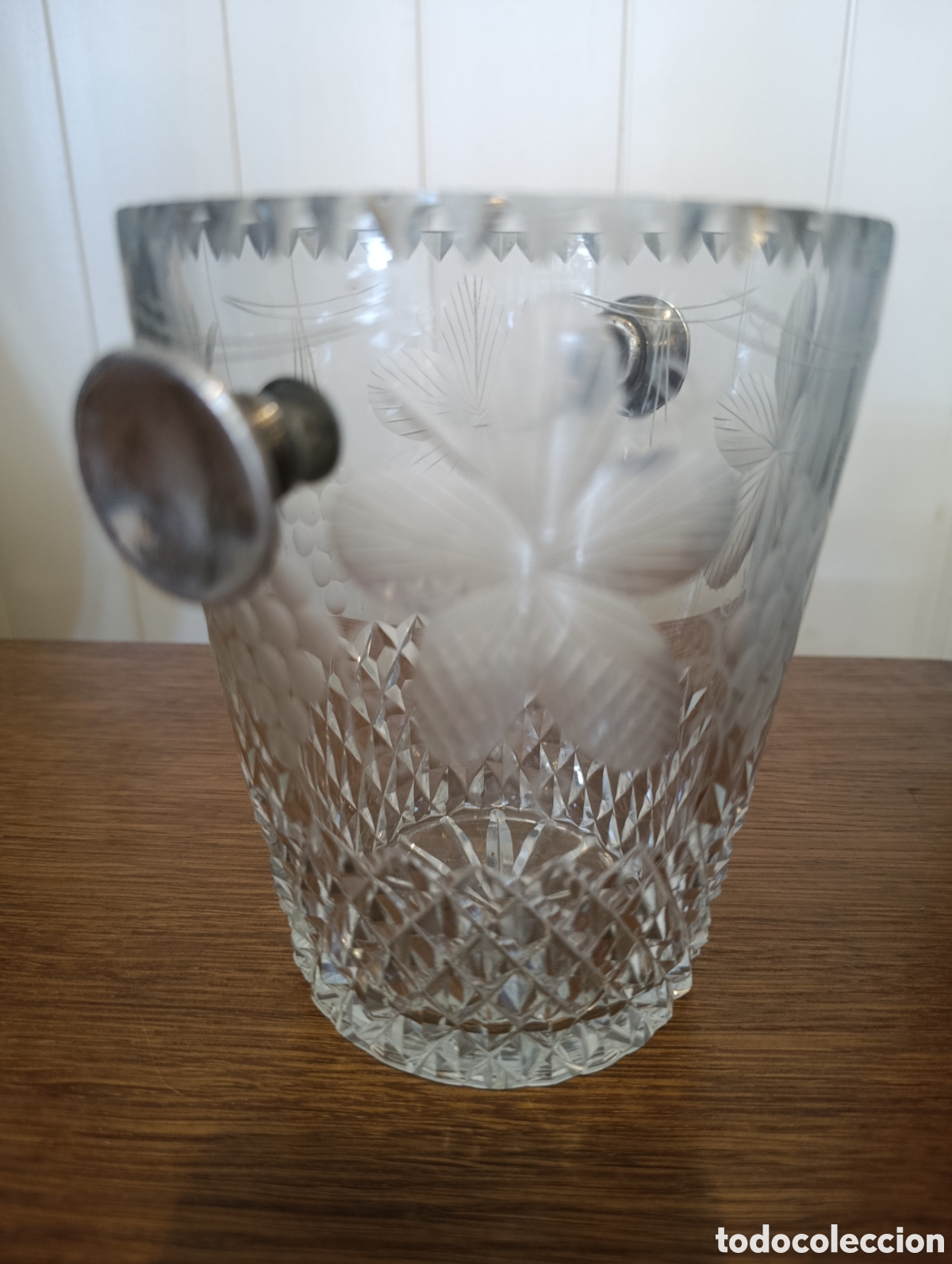 Antig&uuml;edades: HIELERA DE CRISTAL TALLADO - Foto 2