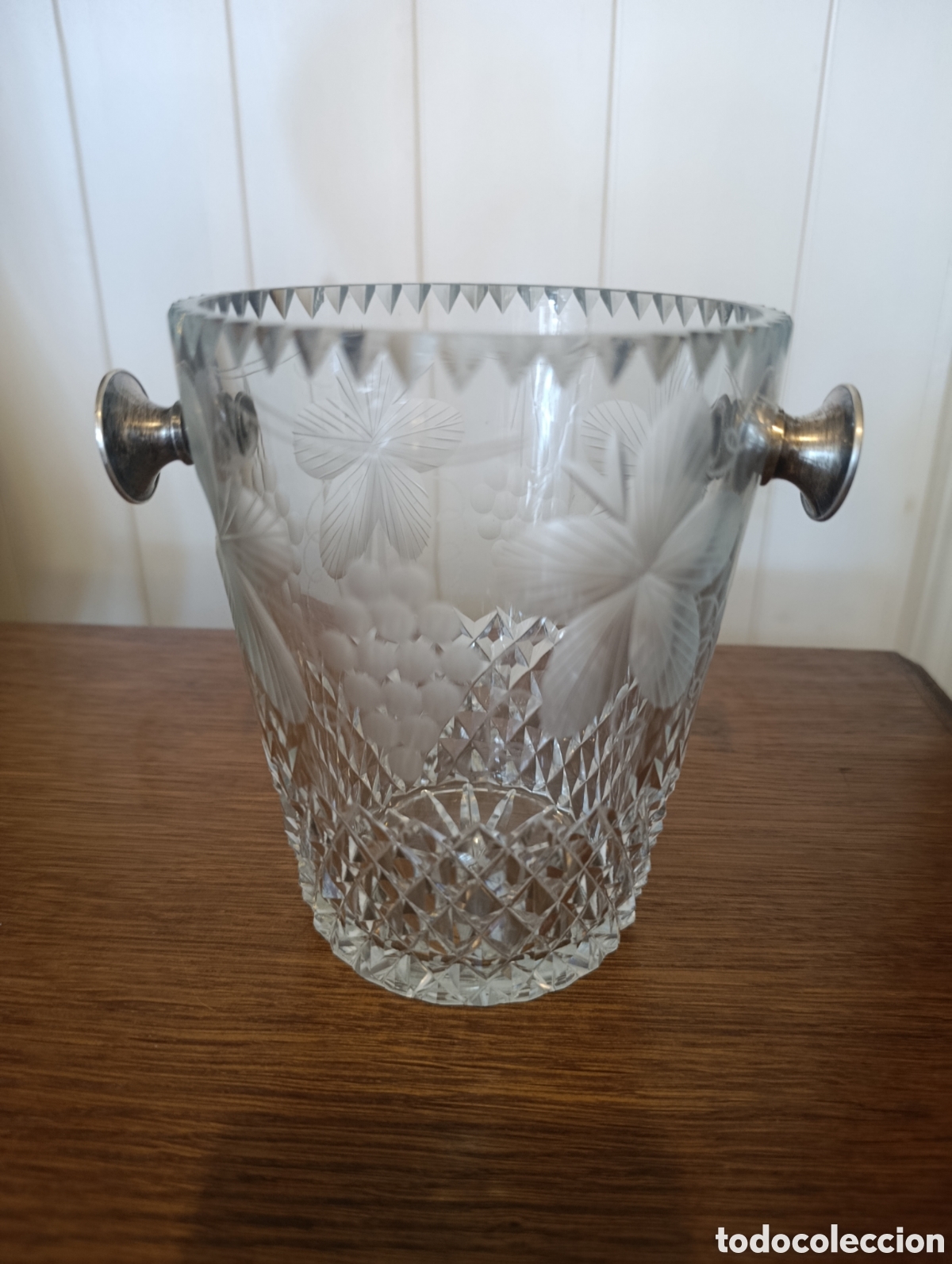 Antig&uuml;edades: HIELERA DE CRISTAL TALLADO - Foto 1