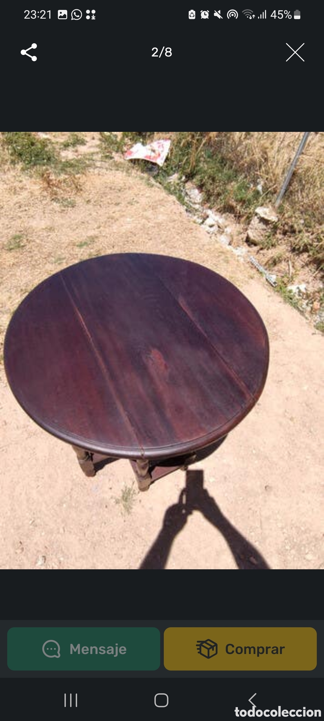 Antiquit&auml;ten: Mesita auxiliar de madera con alas