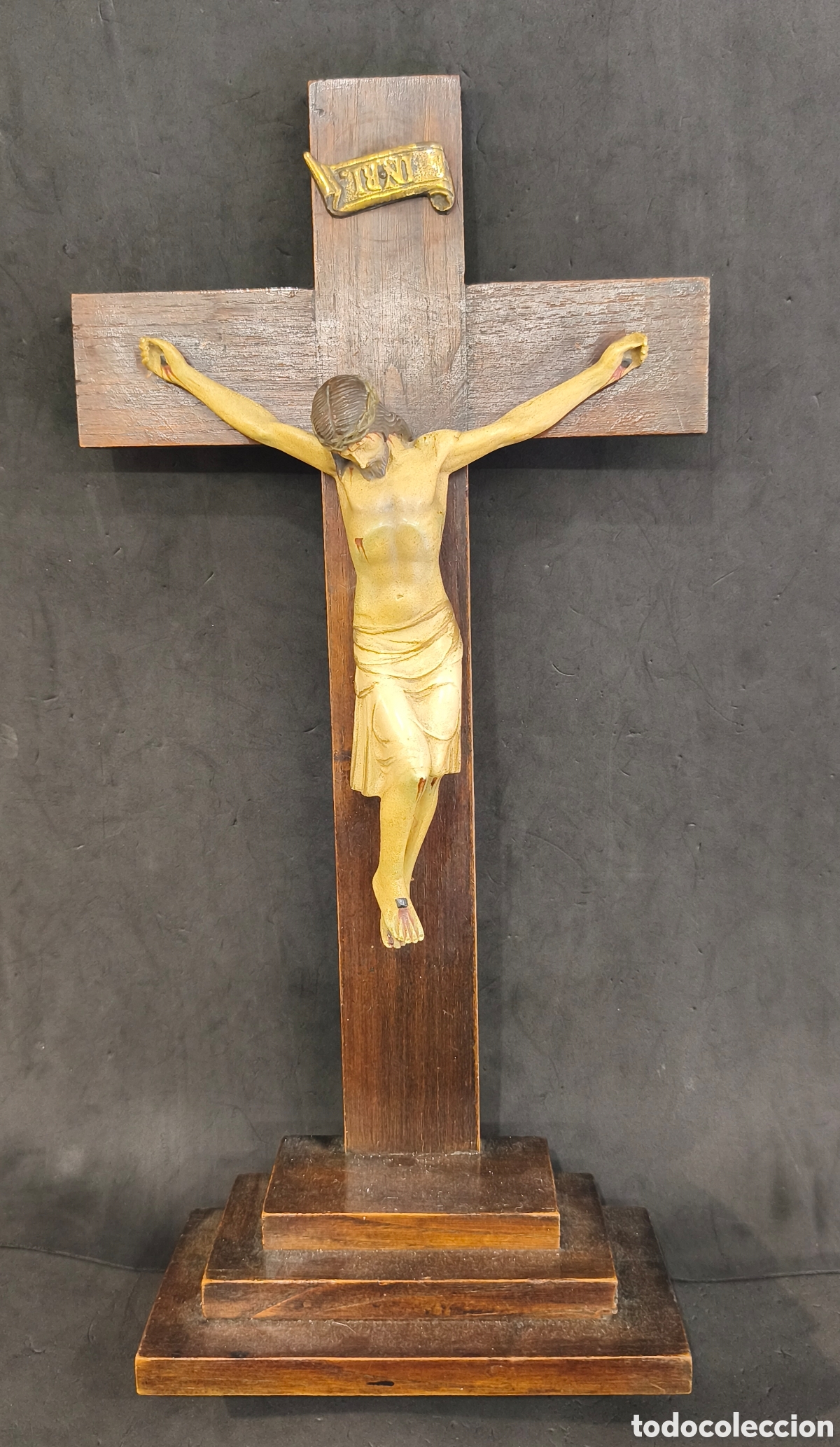 Antig&uuml;edades: Crucifijo de altar 46cm x 23cm
