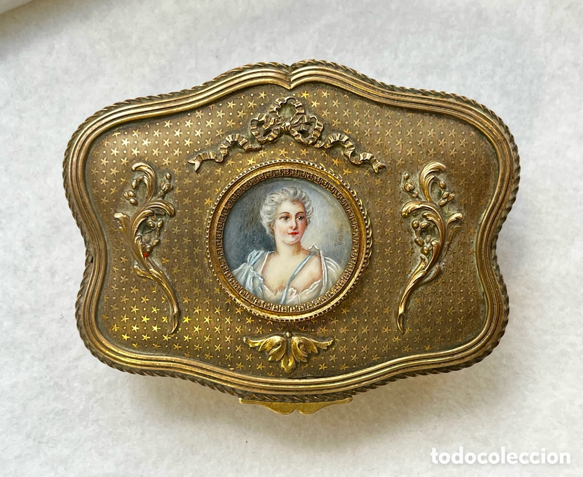 Antig&uuml;edades: COFRE / CAJA JOYERO FRANCESA CON RETRATO EN MINIATURA / FRANCIA / OVINTONG / NEW YORK