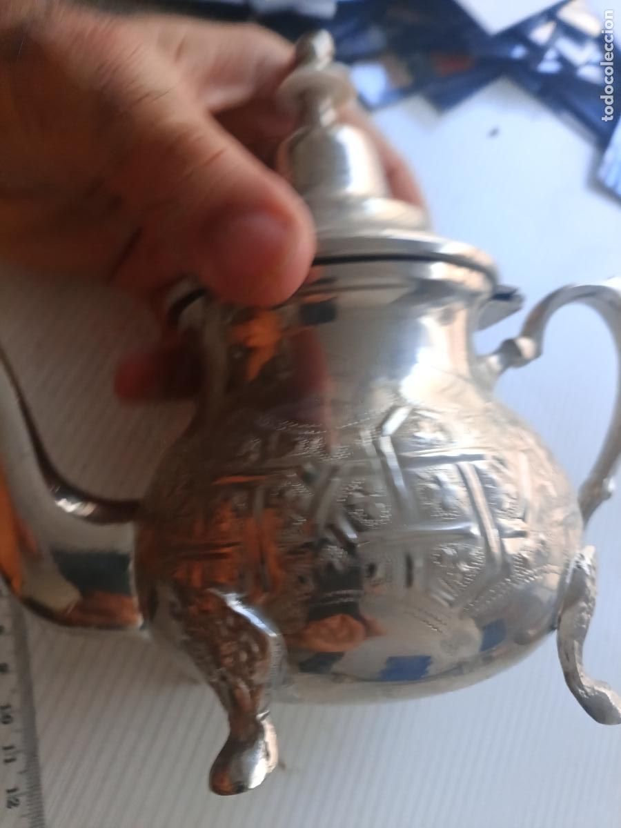 Antig&uuml;edades: Tetera &aacute;rabe de alpaca - Foto 2