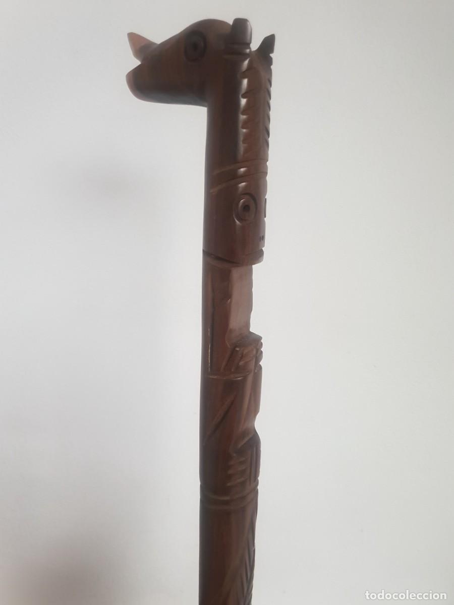 Antig&uuml;edades: Baston madera teka cabeza de caballo - Foto 3