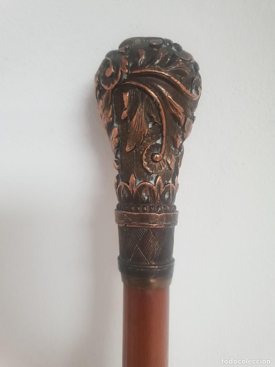Antig&uuml;edades: Baston cobre y madera - Foto 1