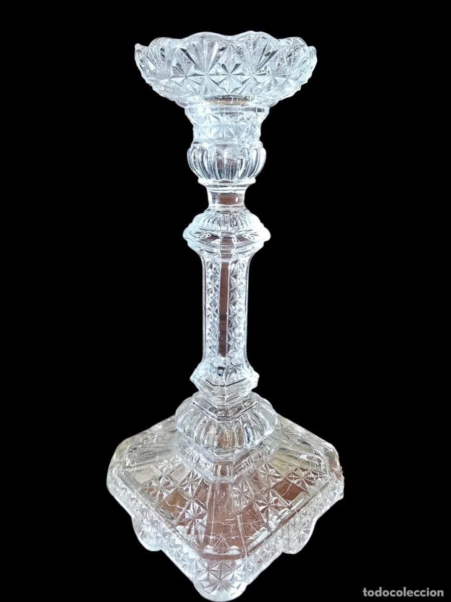Antig&uuml;edades: Candelero de cristal antiguo &ndash; hacia 1900