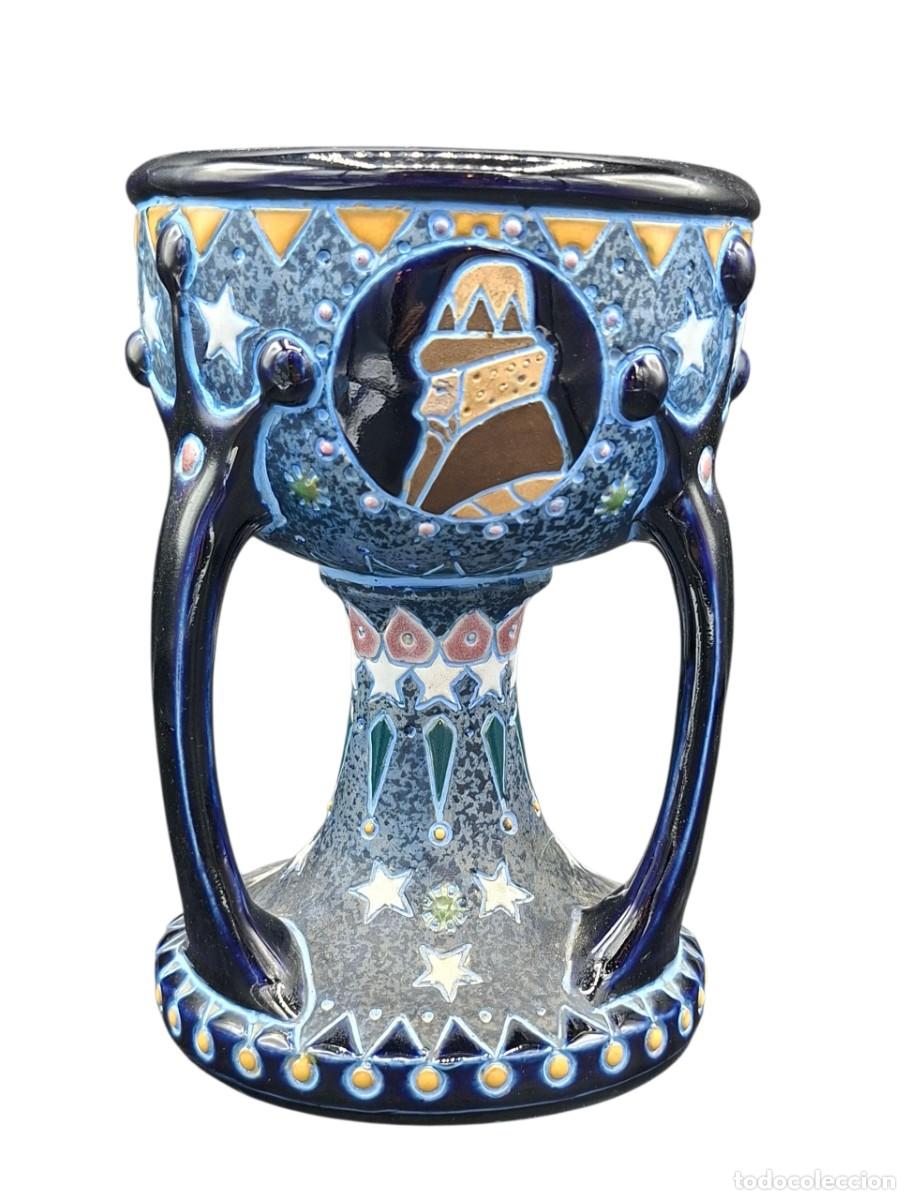 Antig&uuml;edades: CALIZ O JARRON DE CERAMICA CHECA AMPHORA ESTILO ART NOUVEAU
