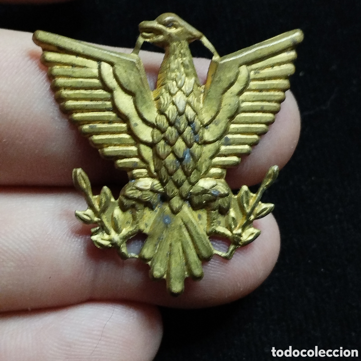 Antig&uuml;edades: Insignia militar a catalogar, es para coser. Aguila. USA?