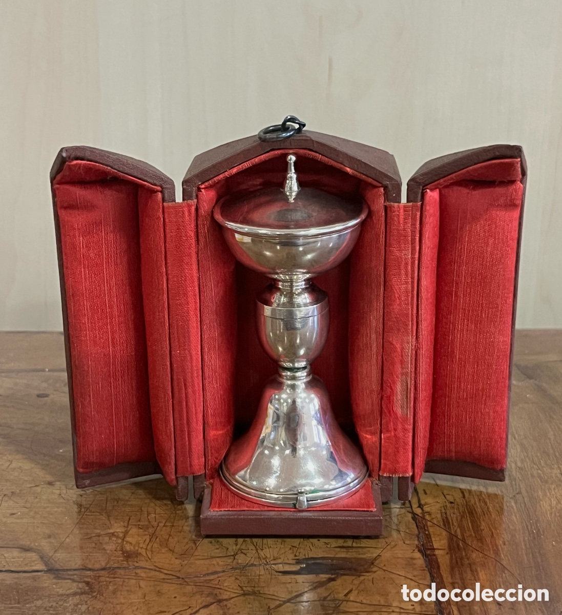 Antig&uuml;edades: PRECIOSO COP&Oacute;N DE PLATA PORTATIL O DE VIAJE, CON SU ESTUCHE ORIGINAL
