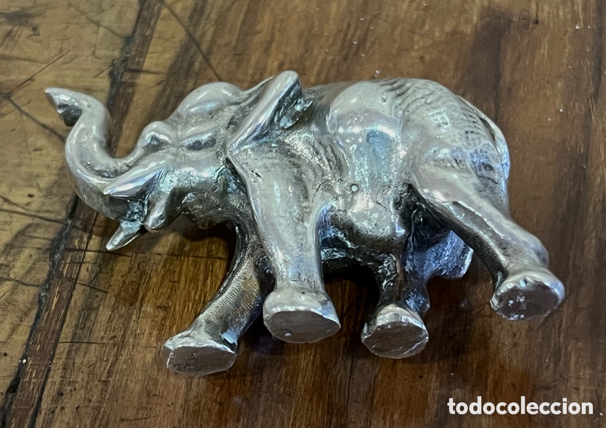 Antig&uuml;edades: ELEFANTE DE PLATA MACIZO - Foto 6