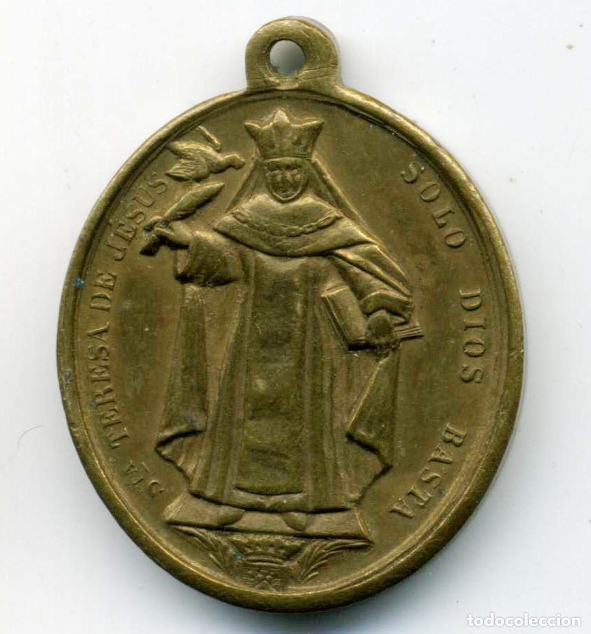 Antig&uuml;edades: XS- Medalla SANTA TERESA DE JES&Uacute;S y Nuestra Se&ntilde;ora del Carmen 36x27 mm