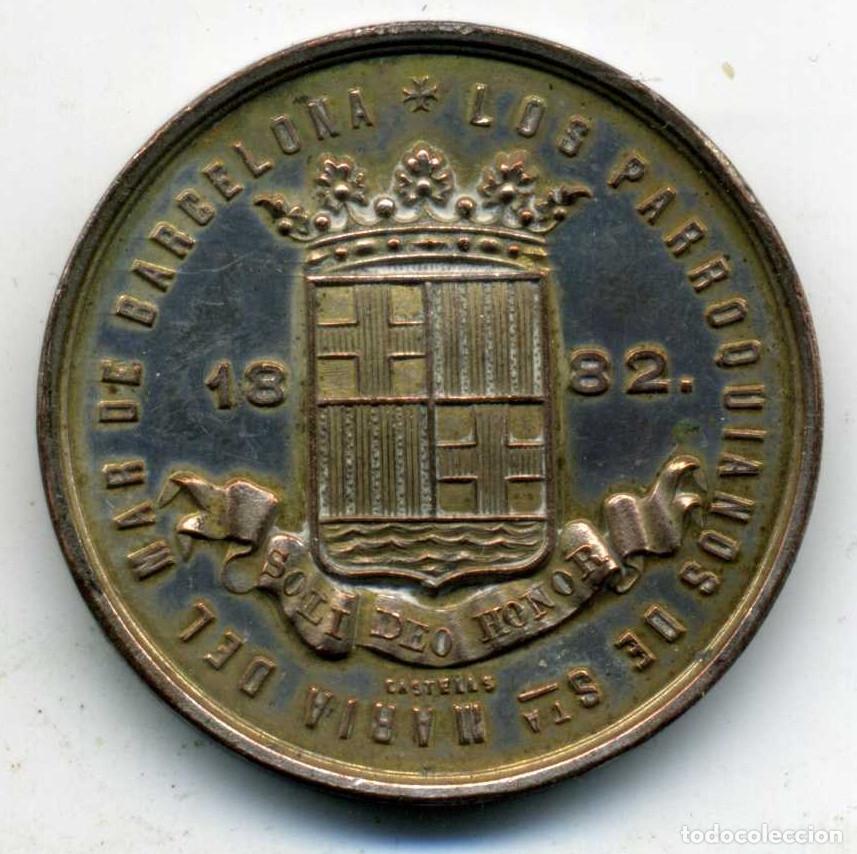 Antig&uuml;edades: XS- Medalla BARCELONA - Santa Maria del Mar 1882 Les 40 hores PRECIOSA