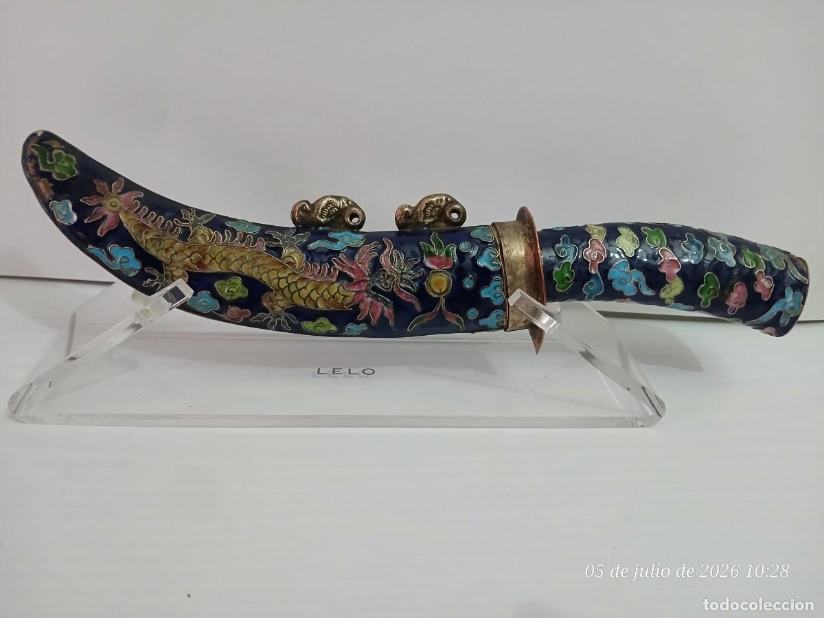 Antig&uuml;edades: SOLO PEN&Iacute;NSULA. Preciosa pieza ceremonial,esmaltes cloisson&eacute;, China.