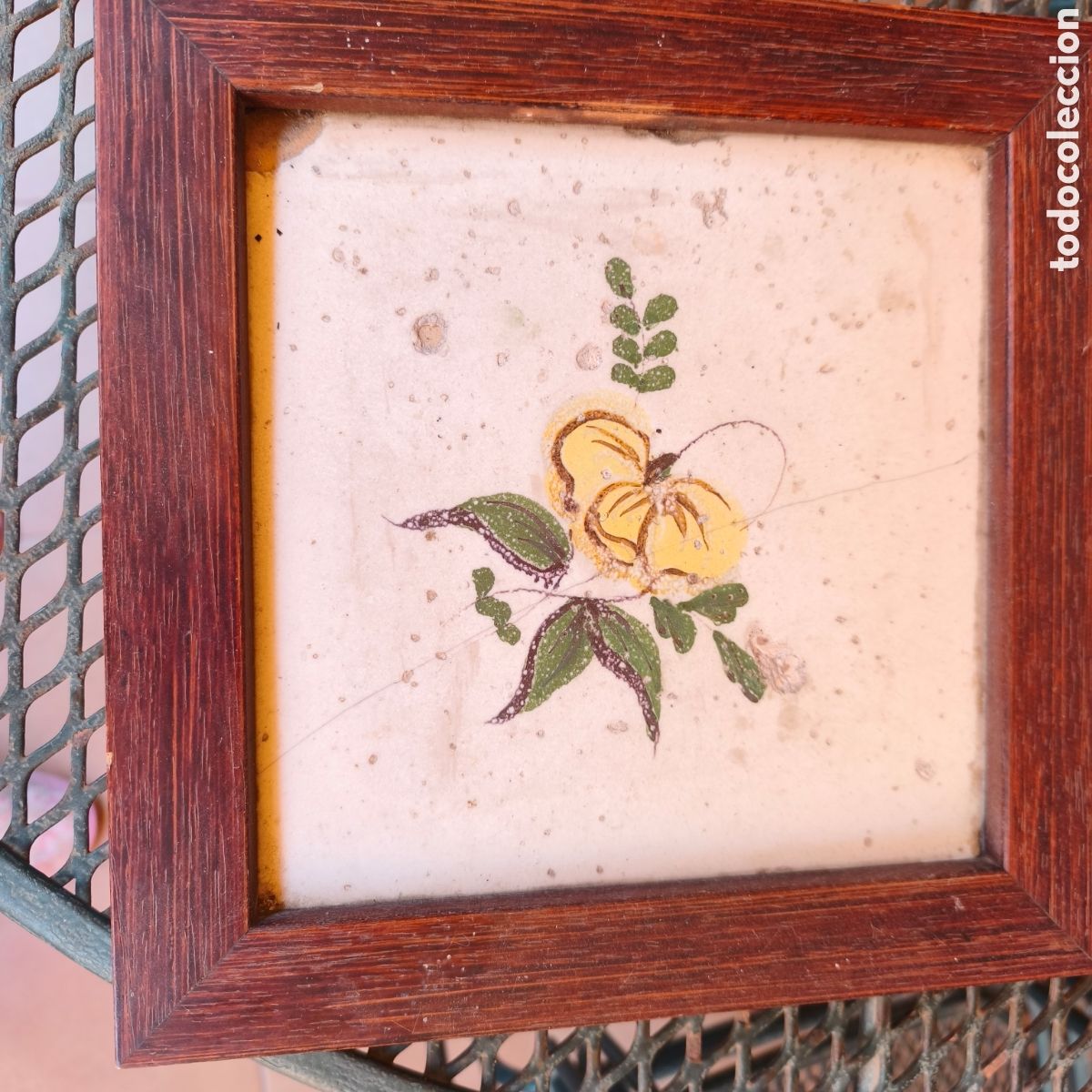 Antig&uuml;edades: Azulejo valenciano enmarcado. - Foto 1
