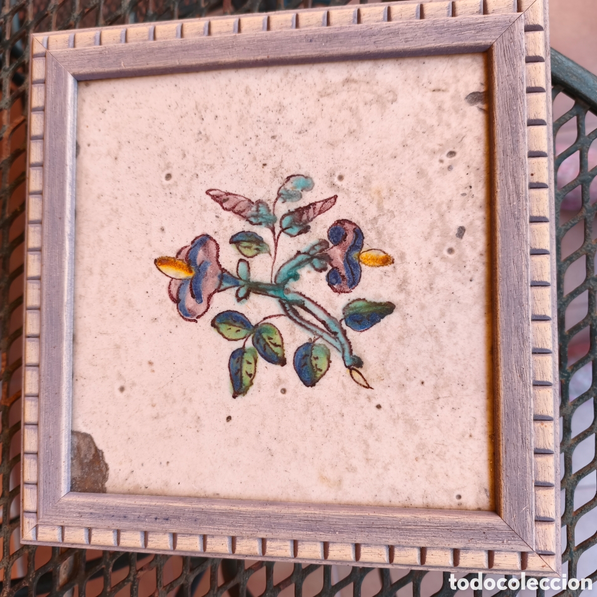 Antig&uuml;edades: Azulejo valenciano enmarcado