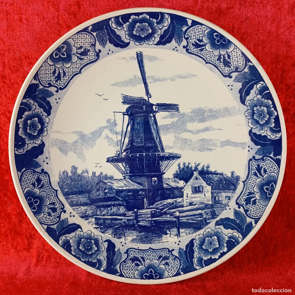 Antiquit&auml;ten: PLATO DE DELFT - HOLLAND - HOLANDA - DELFTS BLAUW - 39 CM / 3732-3