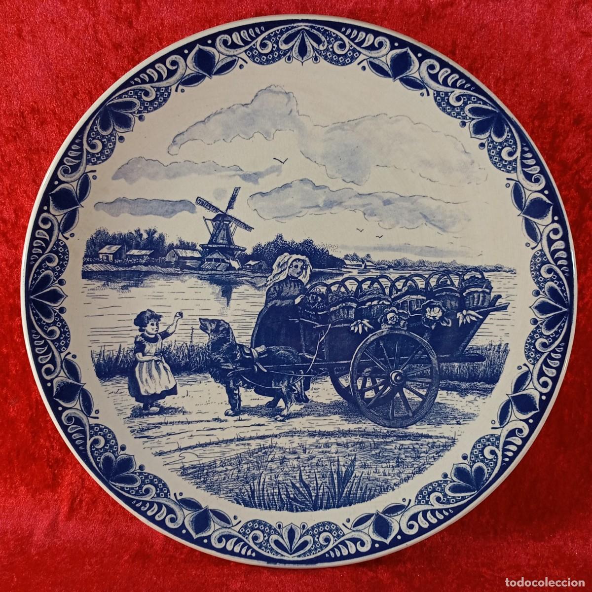 Antiquit&eacute;s: PLATO DE DELFT - HOLLAND - HOLANDA - DELFTS BLAUW CHEMKEFA - 39 CM / 3732-6