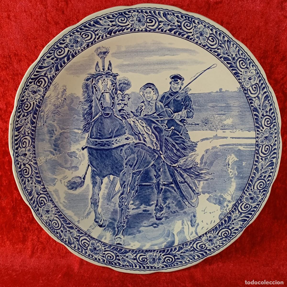 Antiquit&eacute;s: PLATO DE DELFT - HOLLAND - HOLANDA - BY BOCH BELGIUM - MADE FOR ROYAL SPHINX - 39 CM / 3732-7