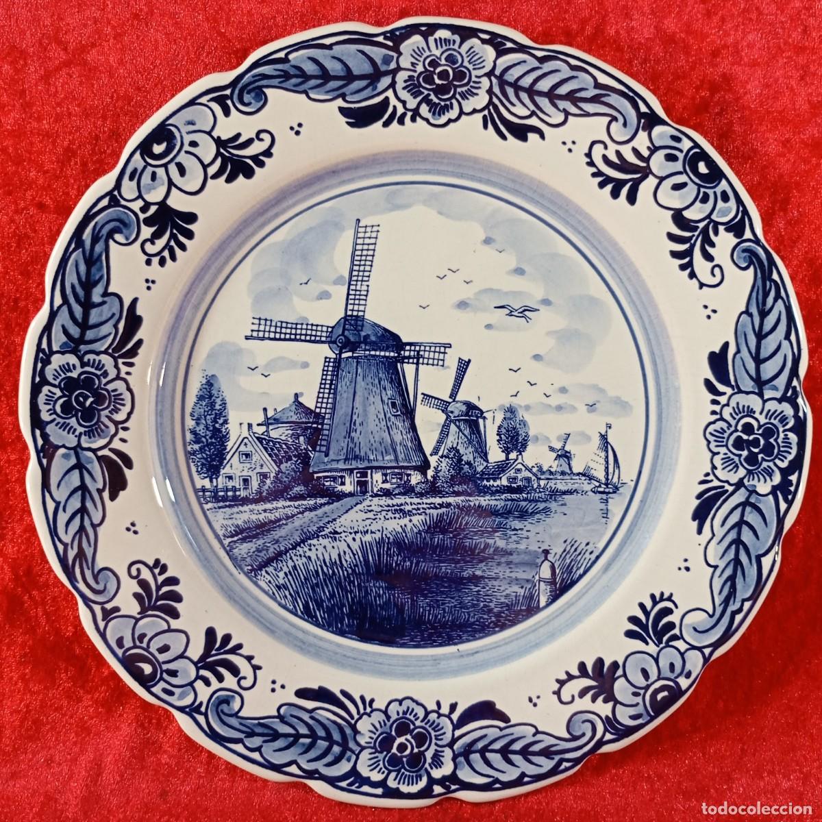 Antig&uuml;edades: PLATO DE DELFT - DELFT'S BLAUWW - ALGRO - MADE IN HOLLAND - HOLANDA - 27 CM / 3075-1
