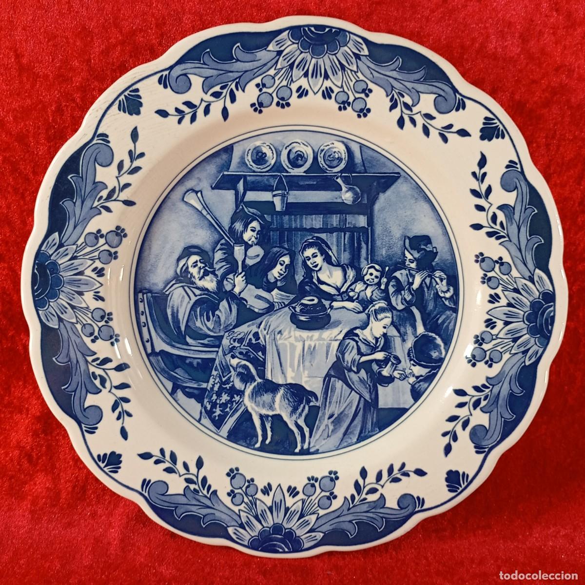 Antig&uuml;edades: PLATO DE DELFT - REGINA - 436 - DELFTS - HOLLAND - HOLANDA - FIRMADO - 28 CM / 3075-3