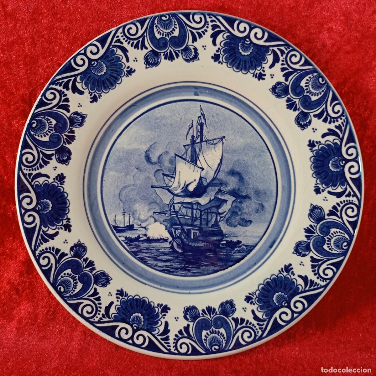 Antig&uuml;edades: PLATO DE DELFT - BRASSERIES HEINEKEN - BLUE DELFTS - MADE IN HOLLAND - 25,5 CM / 3075-4