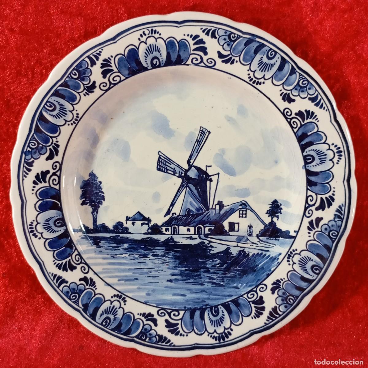 Antig&uuml;edades: PLATO DE DELFT - DELFT'S BLUE - HANDGEMAAKT - MADE IN HOLLAND - HOLANDA - 22,5 CM / 3075-5