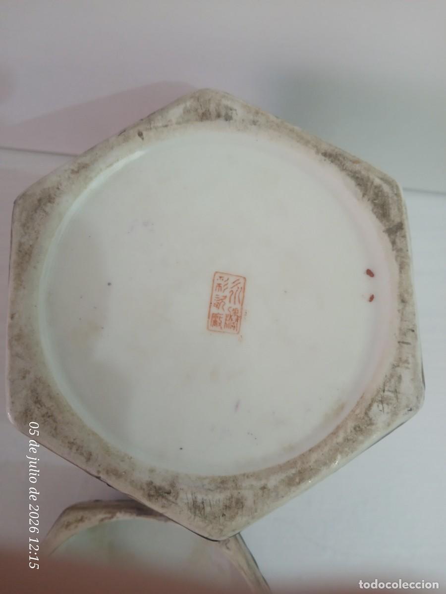 Antig&uuml;edades: Antiguo y lujoso tarro chino exagonal. - Foto 10
