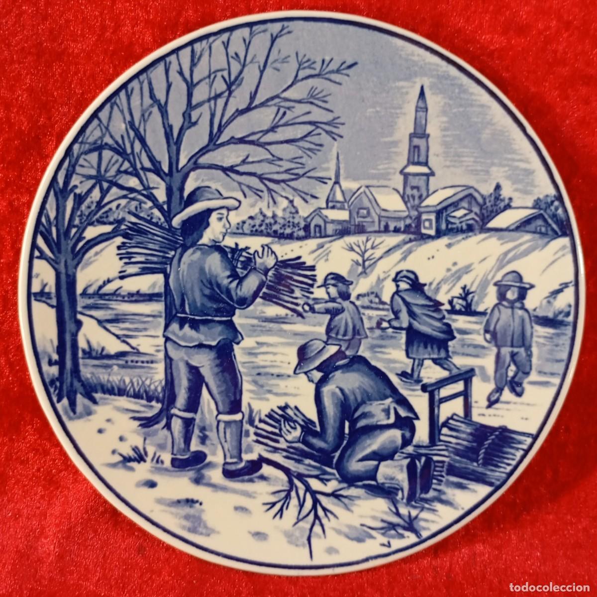Antig&uuml;edades: PLATO DE DELFT - ROYAL DELFTS BLAUW - HANDIRERK - 19 CM - HOLANDA - PORCELANA / 3075-10