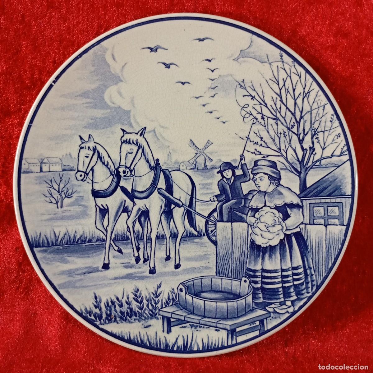 Antig&uuml;edades: PLATO DE DELFT - ROYAL DELFTS BLAUW - HANDIRERK - 19 CM - HOLANDA - PORCELANA / 3075-12