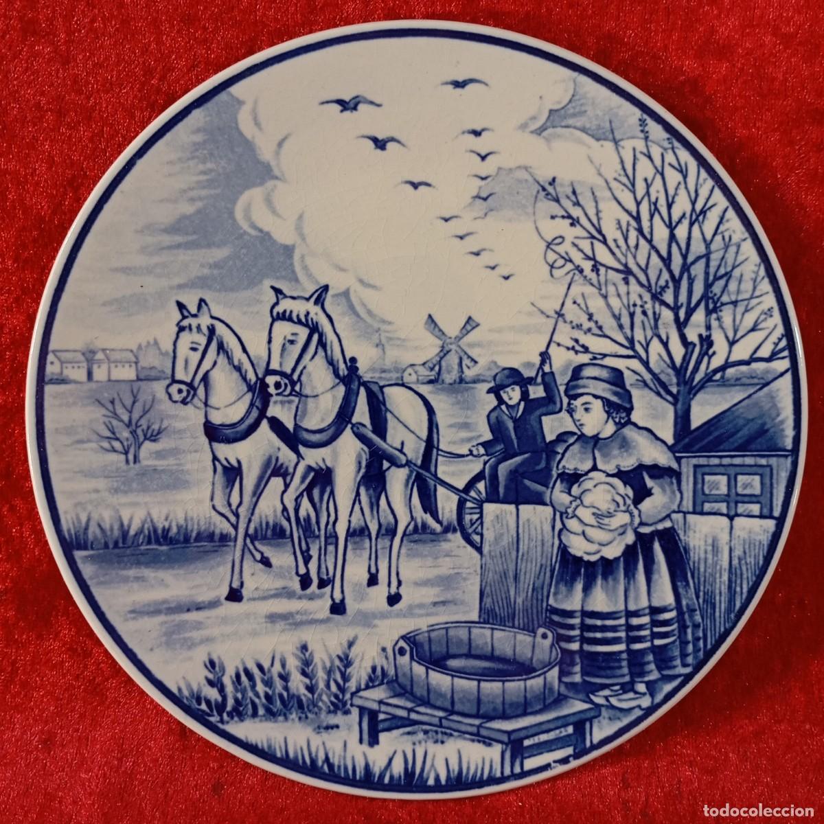 Antig&uuml;edades: PLATO DE DELFT - ROYAL DELFTS BLAUW - HANDIRERK - 19 CM - HOLANDA - PORCELANA / 3075-13