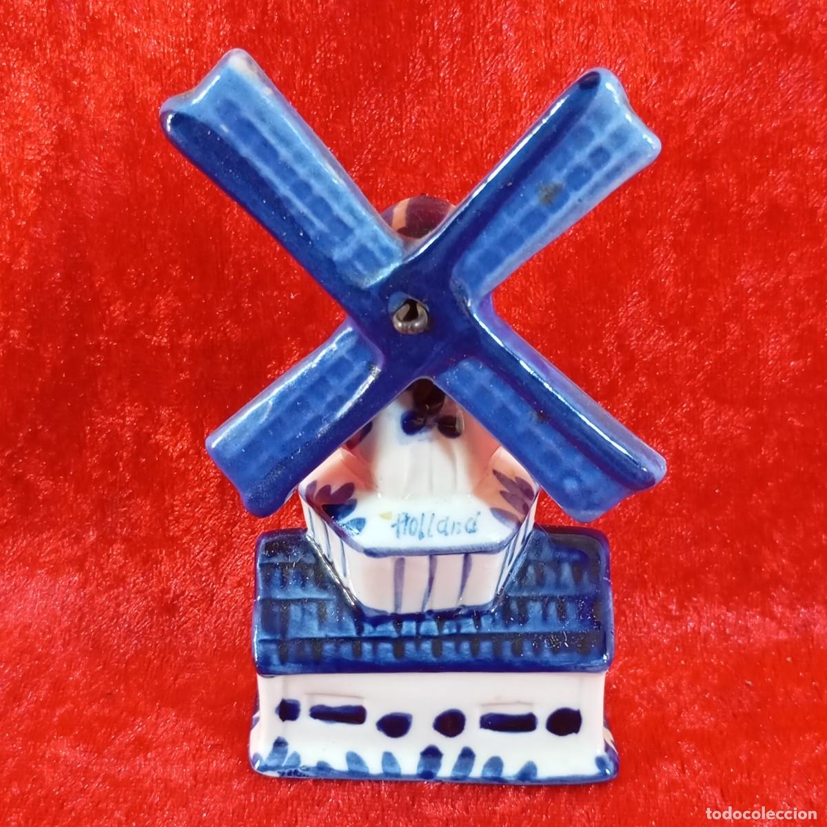 Antig&uuml;edades: MOLINO DE BIENTO EN PORCELANA HOLANDESA - DELFT HOLLAND - HOLANDA - 11 CM / 3081