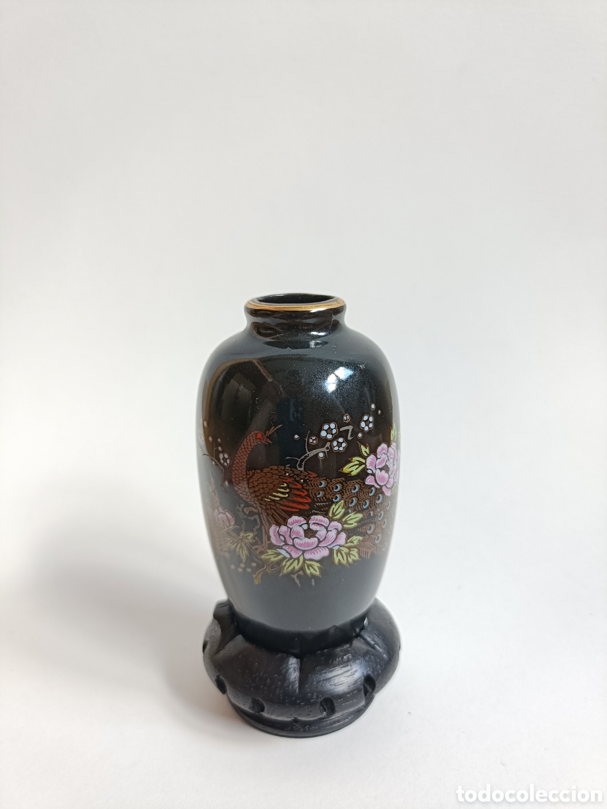 Antig&uuml;edades: Mini Jarr&oacute;n Japon&eacute;s MOC Otagiri Pavo Real
