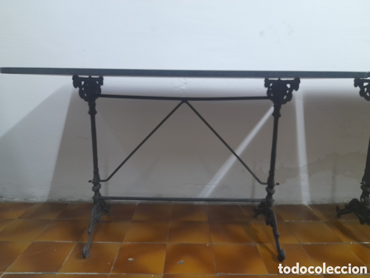 Oggetti Antichi: Mesa estilo Antiguo Paris - base de hierro antigua