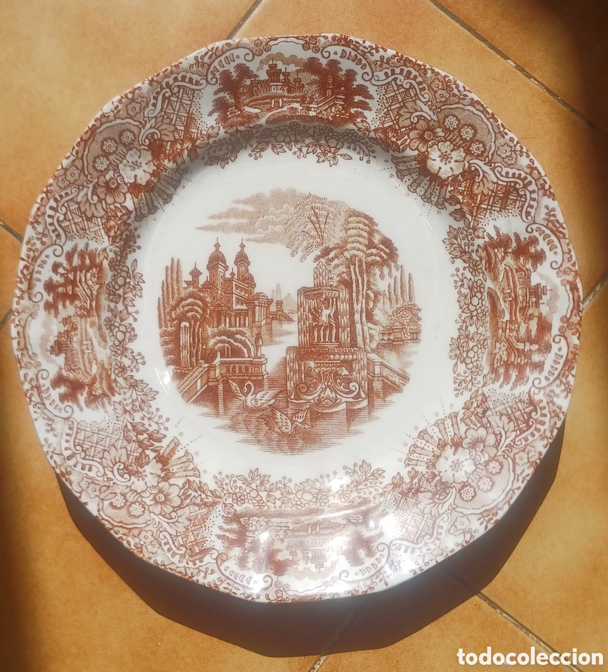 Antig&uuml;edades: Antiguo Plato de Loza Fina - La Cartuja de Sevilla (Pickman S.A.) *1*