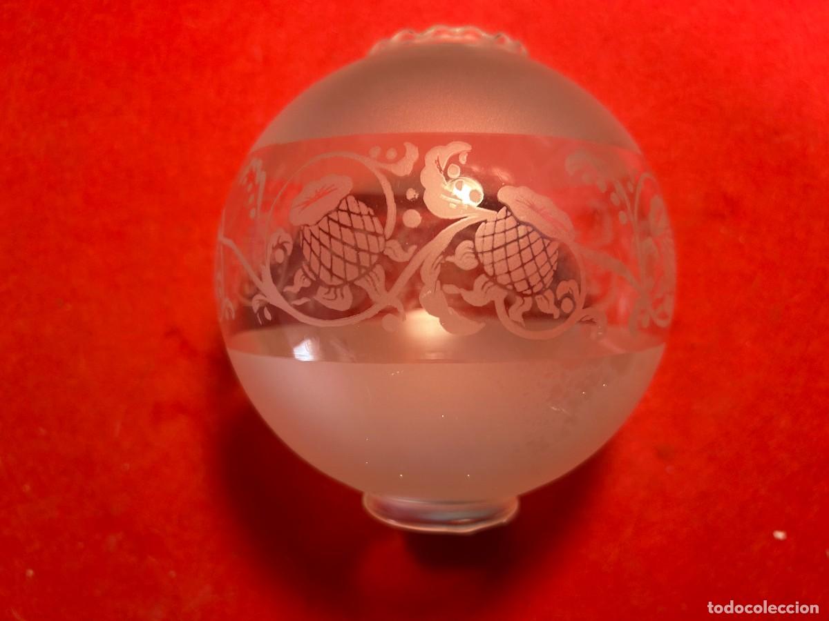 Antig&uuml;edades: globo tulipa de cristal de lampara techo medidas 4 x 6 x 15