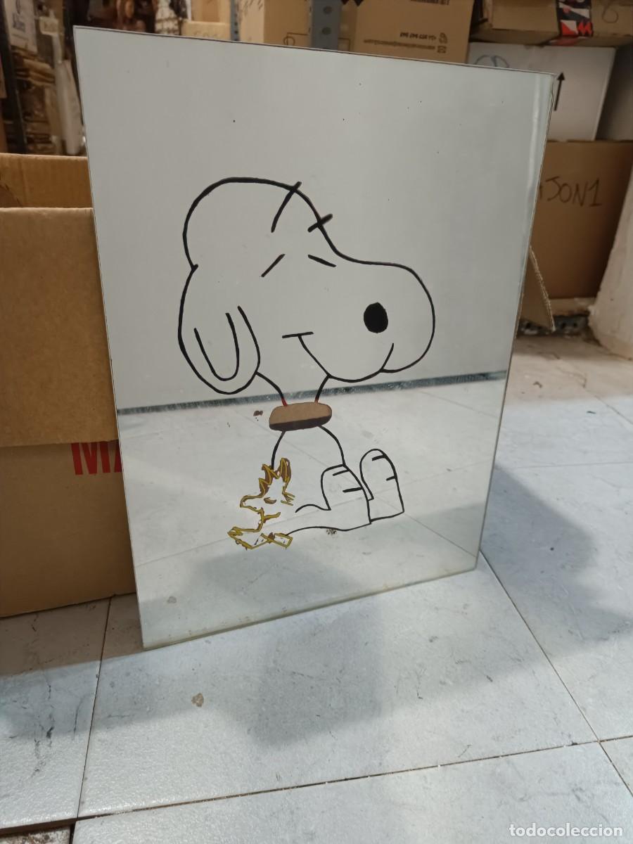 Oggetti Antichi: ANTIGUO ESPEJO CON DIBUJO DE SNOOPY -E2