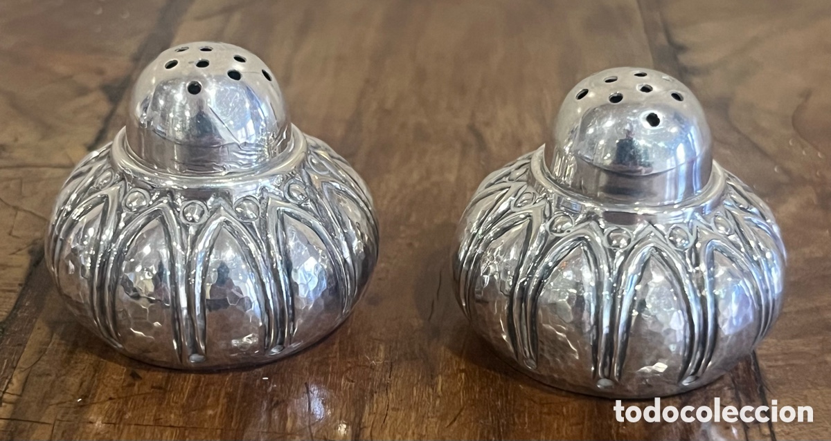 Antig&uuml;edades: PAREJA DE SALEROS DE PLATA ART DEC&Oacute; - JOYER&Iacute;A MASSO (BARCELONA)