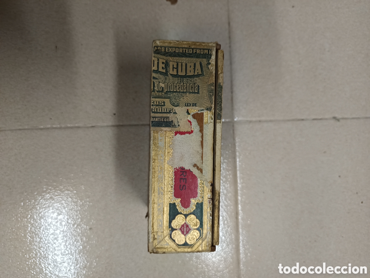 Antig&uuml;edades: Antigua caja de madera de puros - Foto 2