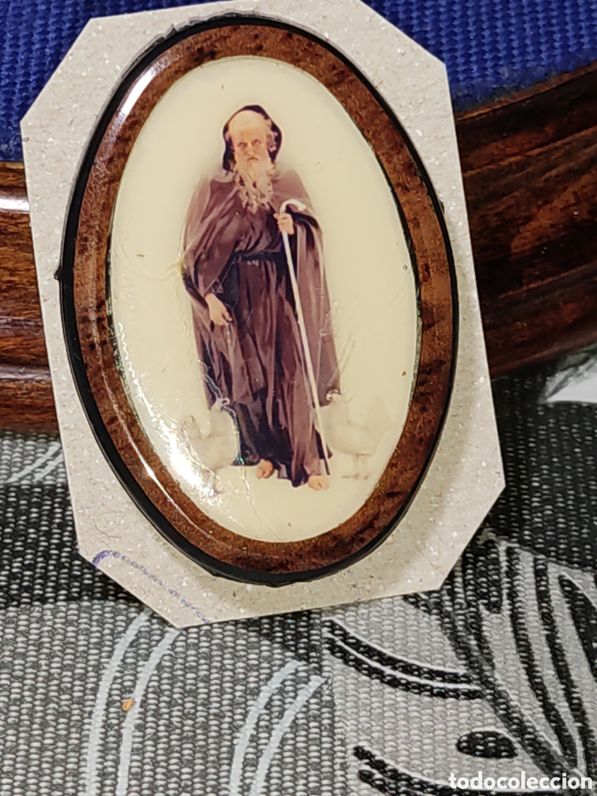 Antig&uuml;edades: Broche solapa Santo Domingo de la calzada,un impulsor del camino de Santiago.