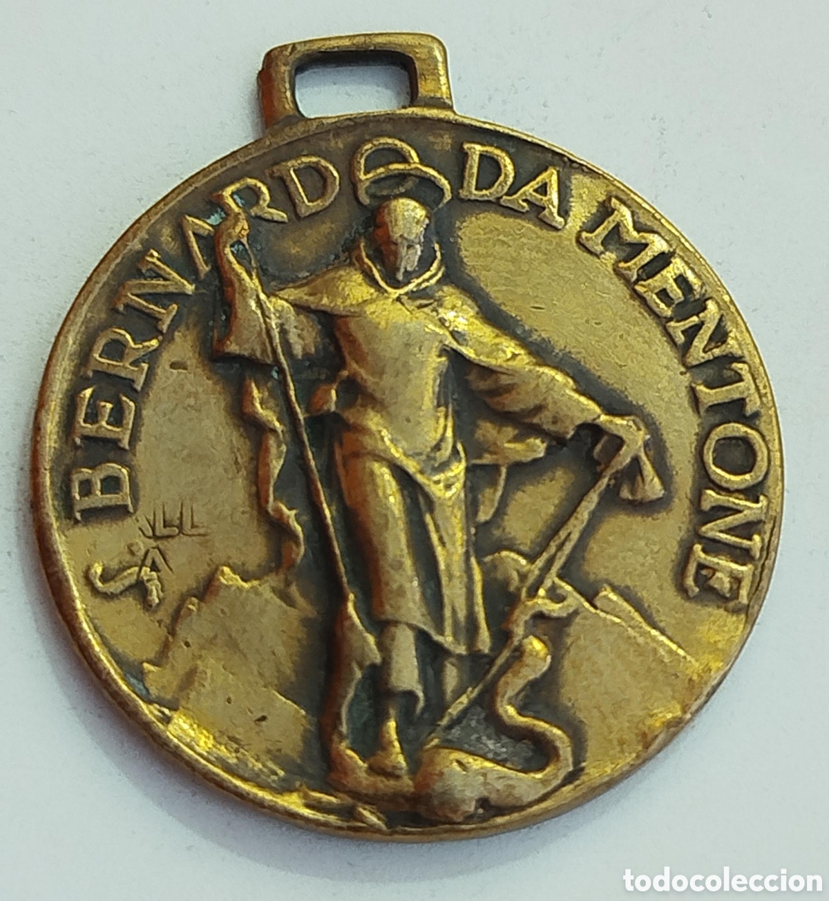 Antig&uuml;edades: Medalla Antigua San Bernardo de Mentone &ndash; Patr&oacute;n de Alpinistas y Esquiadores