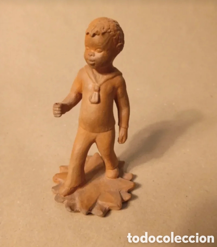 Antig&uuml;edades: Figura ni&ntilde;o terracota a&ntilde;os 40/50