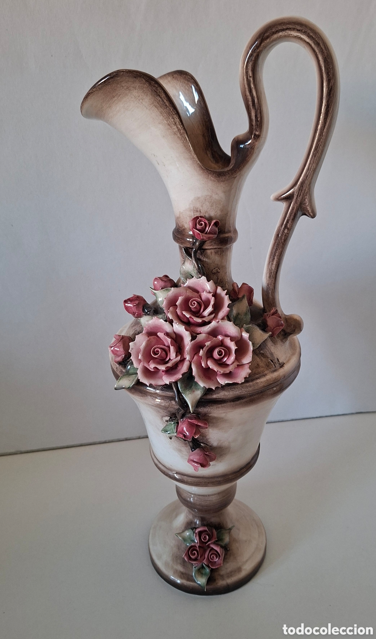 Antig&uuml;edades: JARRA VINTAGE PORCELANA CAPODIMONTE